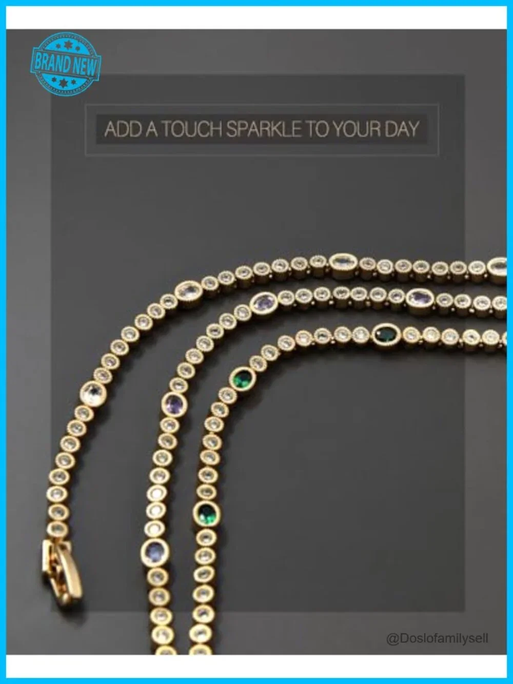 3mm Cubic Zirconia Tennis Bracelet 7 Inch Gold Jewelry for Women